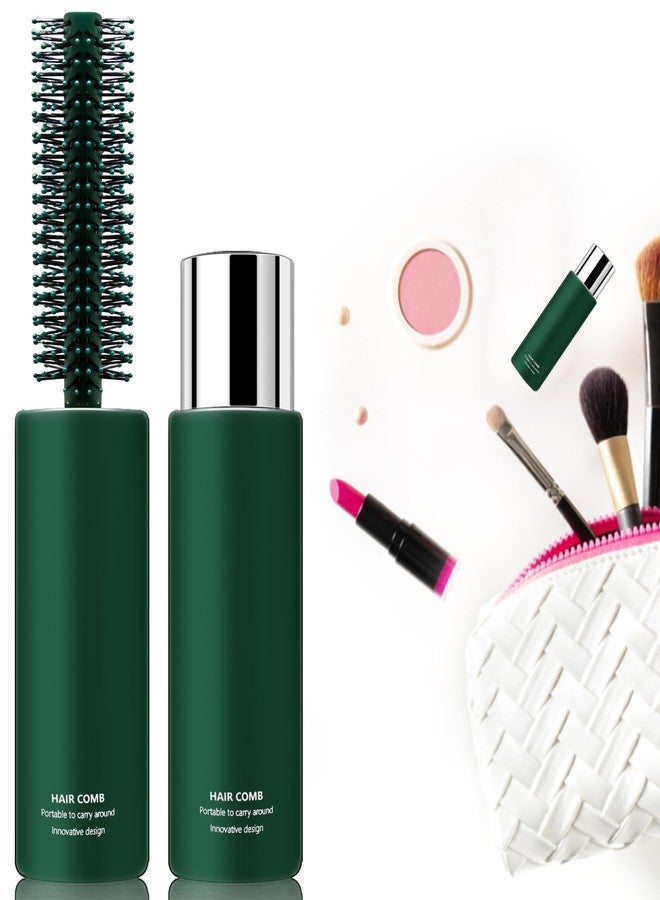 CANIPHA Travel Round Hair Brush for Blow Drying, Styling Curly, Thick or Thin Hair - Curling & Straightening, Wet & Dry Use for Women (Green) - Image 1